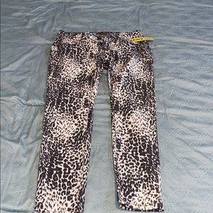 Black and white cheetah pants